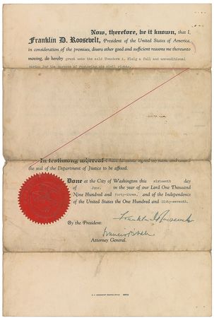 Lot #107 Franklin D. Roosevelt: Pardoning a grateful extortionist - Image 1