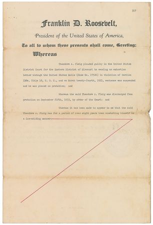 Lot #107 Franklin D. Roosevelt: Pardoning a grateful extortionist - Image 2
