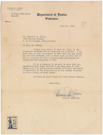 Lot #107 Franklin D. Roosevelt: Pardoning a grateful extortionist - Image 4