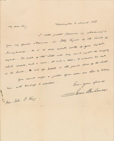 Lot #50 James Buchanan Handwritten Letter Signed - Image 1