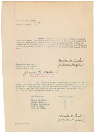 Lot #241 Thomas Edison: Selling stock of Edison Primary Batteries, Inc. - Image 3