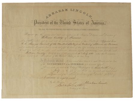 Lot #53 Abraham Lincoln: Early Civil War appointment to the embattled border shortly after the St. Louis Massacre - Image 1