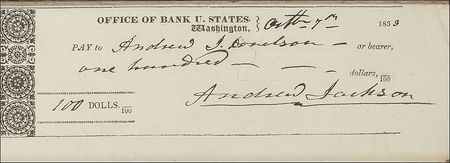 Lot #31 Andrew Jackson: Sought-after 1833