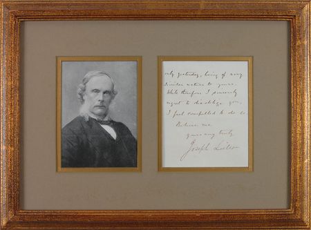 Lot #251 Joseph Lister Handwritten Letter Signed - Image 1