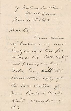 Lot #611 Wilkie Collins Handwritten Letter Signed - Image 1