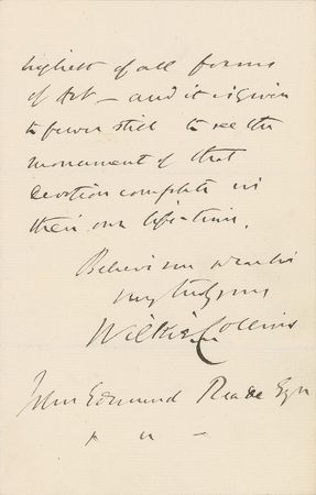 Lot #611 Wilkie Collins Handwritten Letter Signed - Image 3