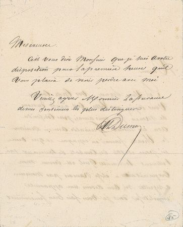 Lot #576 Alexandre Dumas, pere Handwritten Letter Signed - Image 2