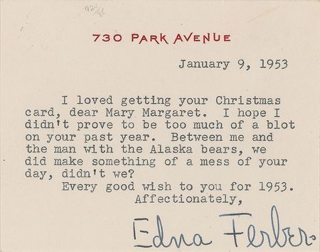 Lot #615 Edna Ferber Typed Letter Signed - Image 2