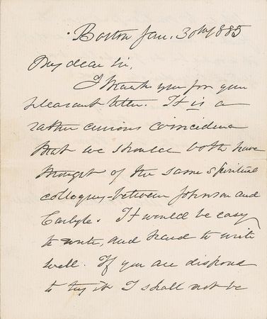 Lot #624 Oliver Wendell Holmes, Sr Handwritten Letter Signed - Image 1