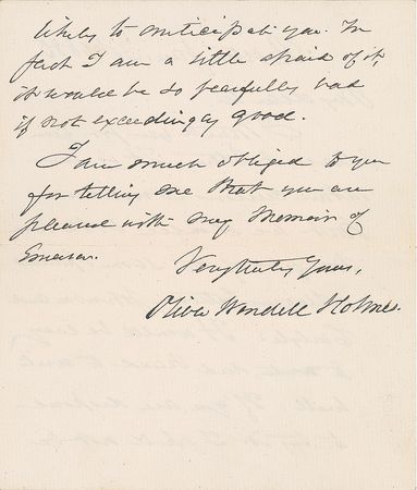 Lot #624 Oliver Wendell Holmes, Sr Handwritten Letter Signed - Image 2