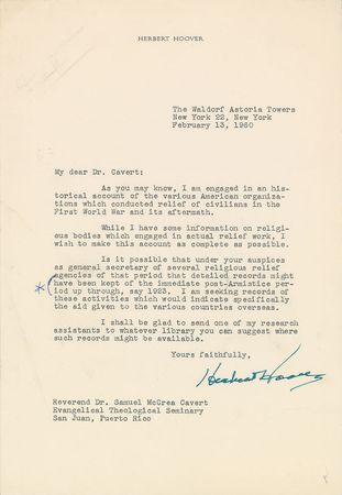 Lot #100 Herbert Hoover Letters - Image 1