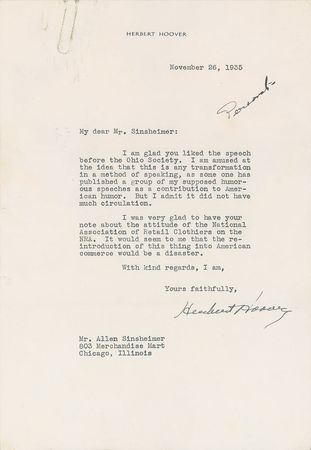Lot #100 Herbert Hoover Letters - Image 4