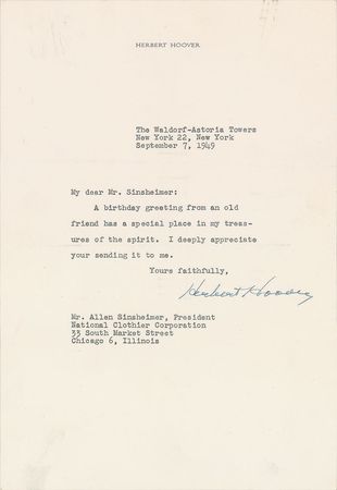 Lot #100 Herbert Hoover Letters - Image 5