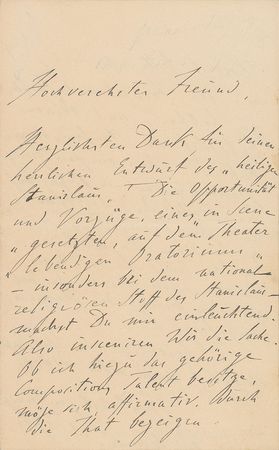 Lot #657 Franz Liszt: Outline edits for a forthcoming Saint Stanislaus oratorio - Image 1