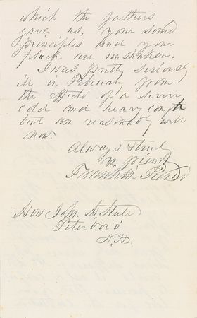 Lot #46 Franklin Pierce: “It is a comfort to perceive that your love for the Constitution which the fathers gave us, your sound principles and your pluck are unshaken” - Image 2