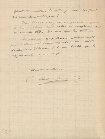 Lot #660 Camille Saint-Saens Handwritten Letter Signed - Image 2
