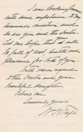Lot #95 William H. Taft Handwritten Letter Signed - Image 3