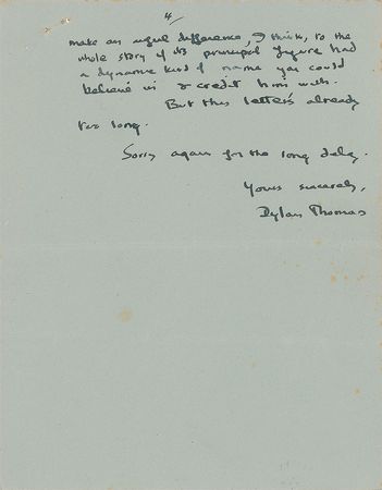 Lot #593 Dylan Thomas: The Welsh poet’s treatment of The Doctor & The Devils, “a gripping story about murder” - Image 4