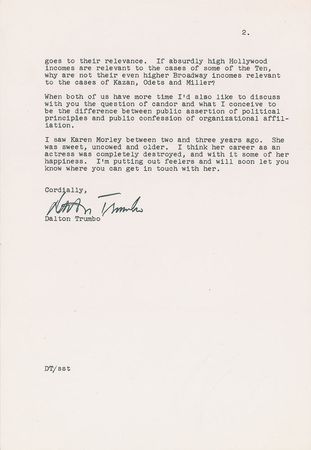 Lot #846 Dalton Trumbo: Recalling the 1947 hearings of the Hollywood 10 - Image 1