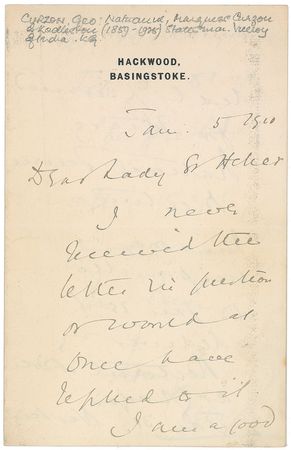 Lot #325 George Curzon - Image 1