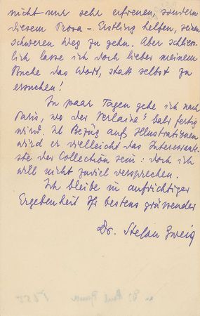 Lot #598 Stefan Zweig Handwritten Letter Signed - Image 2