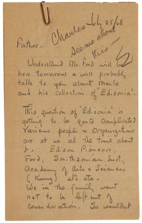 Lot #239 Thomas Edison: Edison the industrialist?an enormous archive of family business correspondence - Image 8