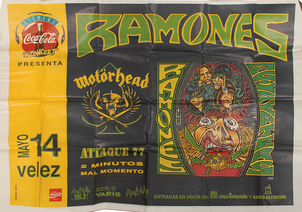 TAZ Ramones 1994 シルクスクリーンポスター Ramones 1994 Buenos Aires Argentina Acid Eaters Poster | RR Auction