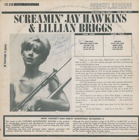 Lot #195 Screamin? Jay Hawkins Signed Album - Image 2