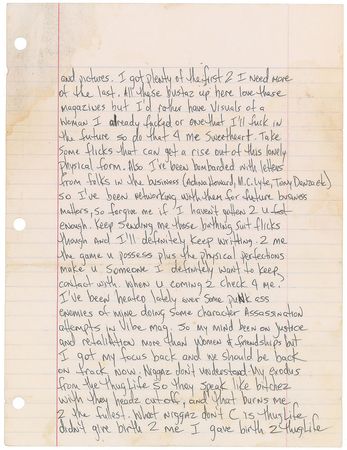 Lot #7555 Tupac Shakur Autograph Letter Signed - Image 2