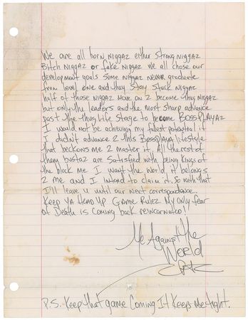 Lot #7555 Tupac Shakur Autograph Letter Signed - Image 3