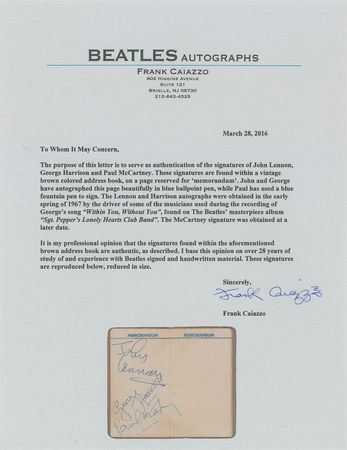 Lot #7012 Beatles: Lennon, Harrison, and McCartney Signed Address Book - Image 7
