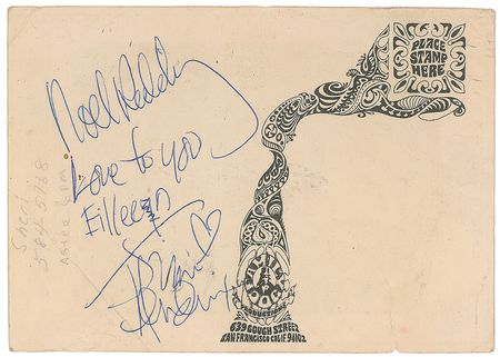 Lot #7136 Jimi Hendrix Signed Postcard - Image 1