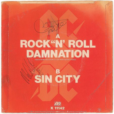 Lot #7350 AC/DC Signed 45 RPM - Image 2