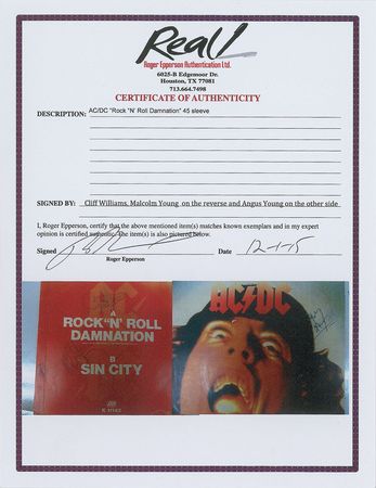 Lot #7350 AC/DC Signed 45 RPM - Image 3