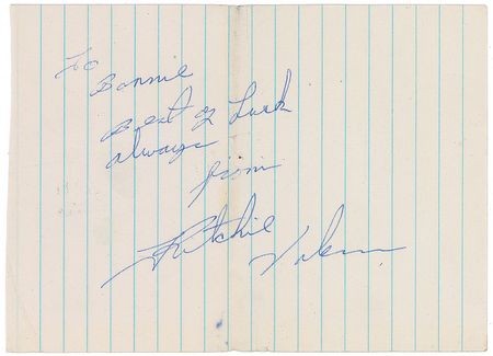 Lot #7283 Buddy Holly, Big Bopper, and Ritchie Valens Set of Signatures - Image 1