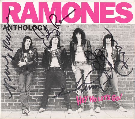 Lot #7482  Ramones 1999 ‘Hey Ho Let’s Go’ Signed CD Anthology - Image 1