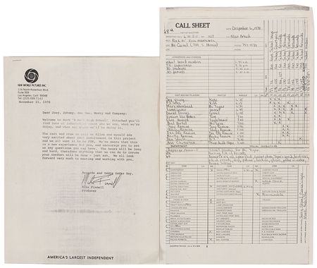 Lot #7467  Ramones 1979 ?Rock n? Roll Highschool? Contact and Call Sheets and Signed Poster - Image 2
