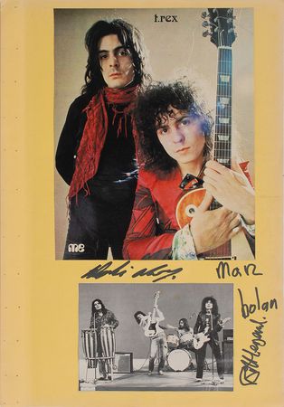 Lot #7329 T. Rex Signed Scrapbook Dual-Page Display - Image 1
