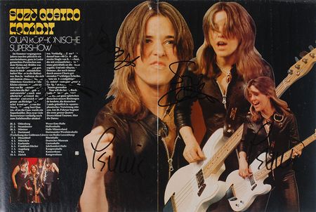 Lot #7394 Suzi Quatro Pair of Signed Magazine Photographs - Image 1