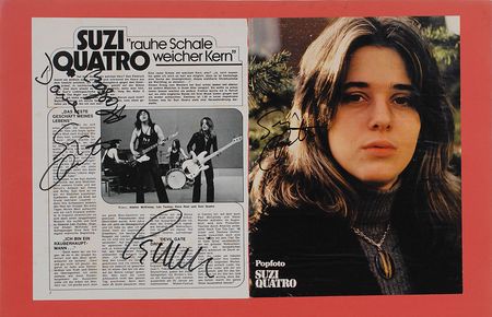 Lot #7394 Suzi Quatro Pair of Signed Magazine Photographs - Image 2