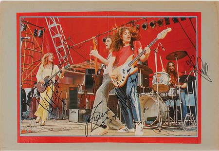 Lot #7327 Status Quo Dual-Sided Signed Scrapbook Page Display - Image 2