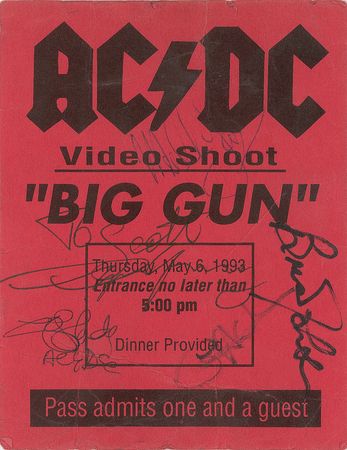 Lot #7351 AC/DC Signed Admission Ticket - Image 1
