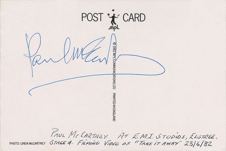 Lot #7042 Paul McCartney Signed Postcard - Image 1