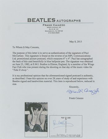 Lot #7042 Paul McCartney Signed Postcard - Image 3