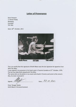 Lot #7341 The Who: Keith Moon Signed Photograph - Image 2