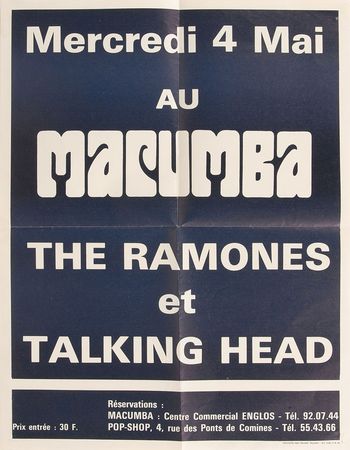 Lot #7465  Ramones and Talking Heads 1977 Tour Manifest and Mini Poster - Image 1
