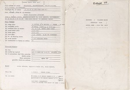 Lot #7465  Ramones and Talking Heads 1977 Tour Manifest and Mini Poster - Image 2