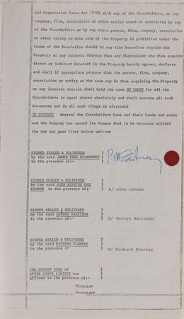 Lot #7017 Beatles Signed ‘Savile Row’ Document - Image 1