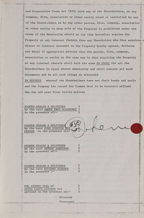 Lot #7017 Beatles Signed ‘Savile Row’ Document - Image 6