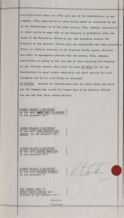 Lot #7017 Beatles Signed ‘Savile Row’ Document - Image 8